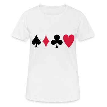 poker - Frauen T-Shirt atmungsaktiv - Weiß - Vorne - AI Model Female 172 dark (172cm)