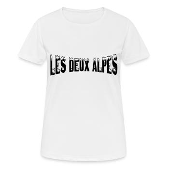 Les Deux Alpes station de ski (neige) - T-shirt respirant Femme - blanc - Devant - AI Model Female 172 dark (172cm)