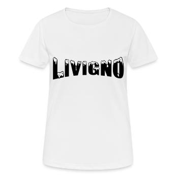 Livigno ski resort (snow) - Women's Breathable T-Shirt - white - Front - AI Model Female 172 dark (172cm)