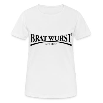 Bratwurst - Frauen T-Shirt atmungsaktiv - Weiß - Vorne - AI Model Female 172 dark (172cm)