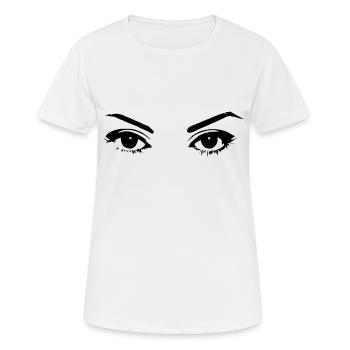 Yeux - T-shirt respirant Femme - blanc - Devant - AI Model Female 172 dark (172cm)