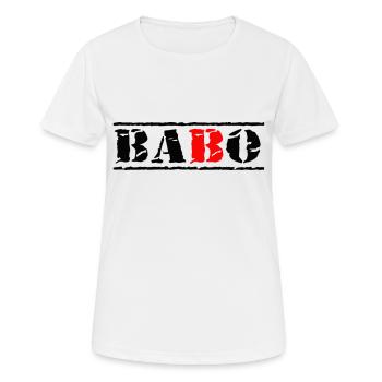 stamp babo black red - Women's Breathable T-Shirt - white - Front - AI Model Female 172 dark (172cm)