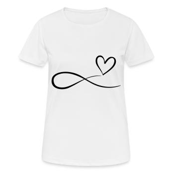 Herz Schnörkel Infinity Symbol Unendlichkeitsymbol - Frauen T-Shirt atmungsaktiv - Weiß - Vorne - AI Model Female 172 dark (172cm)