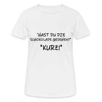 Hast du die Schokolade gesehen? - Frauen T-Shirt atmungsaktiv - Weiß - Vorne - AI Model Female 172 dark (172cm)