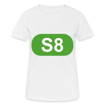 S-Bahn Berlin S8 - Frauen T-Shirt atmungsaktiv - Weiß - Vorne - AI Model Female 172 dark (172cm)