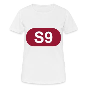 S-Bahn Berlin S9 - Frauen T-Shirt atmungsaktiv - Weiß - Vorne - AI Model Female 172 dark (172cm)