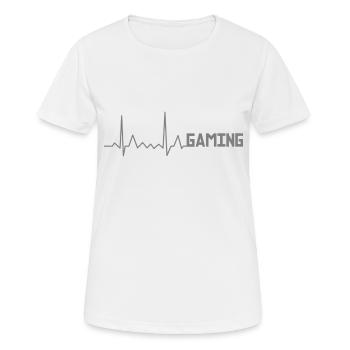 Jeu de jeu battement de coeur EKG I Love Gaming - T-shirt respirant Femme - blanc - Devant - AI Model Female 172 dark (172cm)