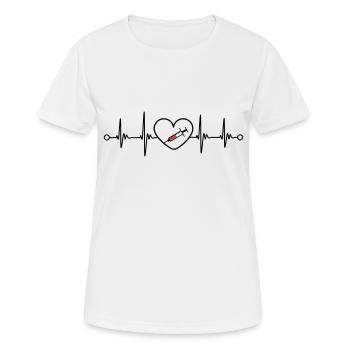 Impfstoff Virus Covid Herzschlag Puls Design - Frauen T-Shirt atmungsaktiv - Weiß - Vorne - AI Model Female 172 dark (172cm)