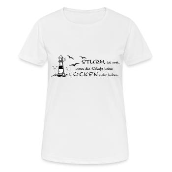 Sturm und Locken - Frauen T-Shirt atmungsaktiv - Weiß - Vorne - AI Model Female 172 dark (172cm)
