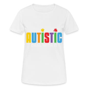 Mois de la sensibilisation à l’autisme - T-shirt respirant Femme - blanc - Devant - AI Model Female 172 dark (172cm)