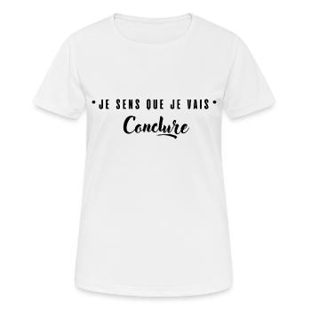 Je sens que je vais conclure - T-shirt respirant Femme - blanc - Devant - AI Model Female 172 dark (172cm)