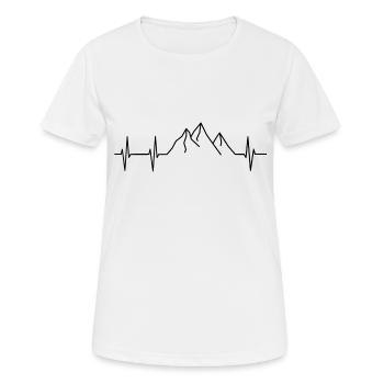 Montagnes Heartbeat - T-shirt respirant Femme - blanc - Devant - AI Model Female 172 dark (172cm)