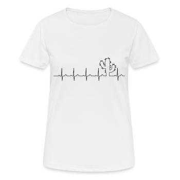 Heartbeat Cactus Cactus Plant Succulents Desert - Women's Breathable T-Shirt - white - Front - AI Model Female 172 dark (172cm)
