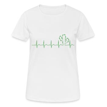Heartbeat Cactus Cactus Plant Succulents Desert - Women's Breathable T-Shirt - white - Front - AI Model Female 172 dark (172cm)