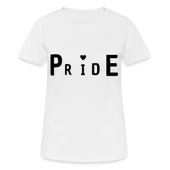 Pride Schriftzug - Frauen T-Shirt atmungsaktiv - Weiß - Vorne - AI Model Female 172 dark (172cm)
