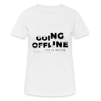 Dépendance au téléphone portable Dépendance au smartphone Nomophobie Signal Wi-Fi - T-shirt respirant Femme - blanc - Devant - AI Model Female 172 dark (172cm)