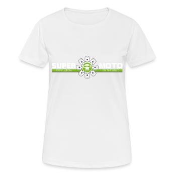 SUPER MOTO Cercle de Singe - T-shirt respirant Femme - blanc - Devant - AI Model Female 172 dark (172cm)