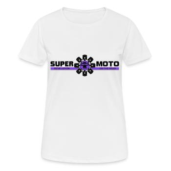SUPER MOTO Monkey Circle violet - T-shirt respirant Femme - blanc - Devant - AI Model Female 172 dark (172cm)