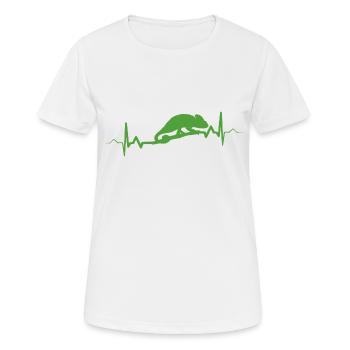 Chamäleon Herzschlag Geschenk Haustiere - Frauen T-Shirt atmungsaktiv - Weiß - Vorne - AI Model Female 172 dark (172cm)
