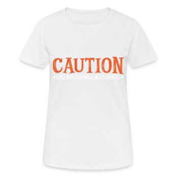 Caution Does Not Play Well With Others 41 - Frauen T-Shirt atmungsaktiv - Weiß - Vorne - AI Model Female 172 dark (172cm)