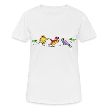 Conversations sur les oiseaux - T-shirt respirant Femme - blanc - Devant - AI Model Female 172 dark (172cm)
