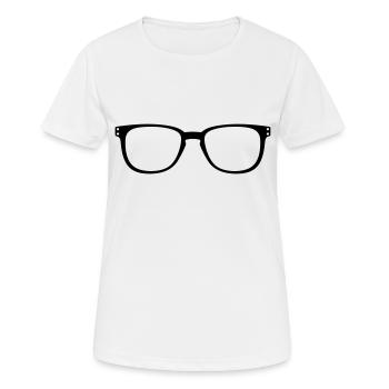 Lunettes - T-shirt respirant Femme - blanc - Devant - AI Model Female 172 dark (172cm)