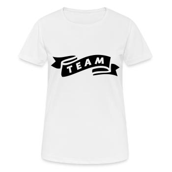 équipe - T-shirt respirant Femme - blanc - Devant - AI Model Female 172 dark (172cm)