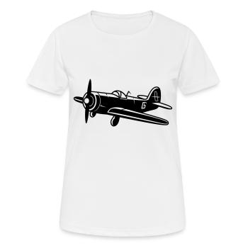 Ancien Avion de chasse - T-shirt respirant Femme - blanc - Devant - AI Model Female 172 dark (172cm)