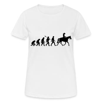 Evolution - Équitation - Équitation Western - T-shirt respirant Femme - blanc - Devant - AI Model Female 172 dark (172cm)