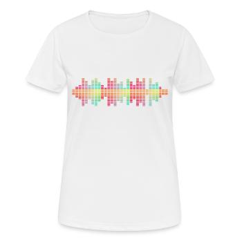Ondes sonores Music Wave Vintage Retro DJ Heart Disc - T-shirt respirant Femme - blanc - Devant - AI Model Female 172 dark (172cm)