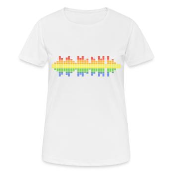 Ondes sonores Music Wave Vintage Retro DJ Heart Disc - T-shirt respirant Femme - blanc - Devant - AI Model Female 172 dark (172cm)