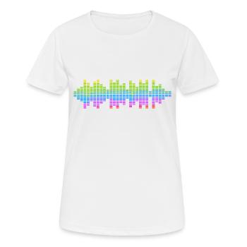 Ondes sonores Music Wave Vintage Retro DJ Heart Disc - T-shirt respirant Femme - blanc - Devant - AI Model Female 172 dark (172cm)