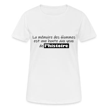 Mémoire des Hommes - T-shirt respirant Femme - blanc - Devant - AI Model Female 172 dark (172cm)