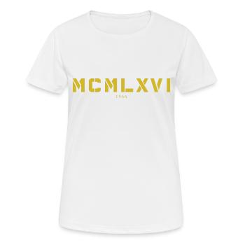 Römische Zahl Geburtsjahr Made in 1966 - Frauen T-Shirt atmungsaktiv - Weiß - Vorne - AI Model Female 172 dark (172cm)