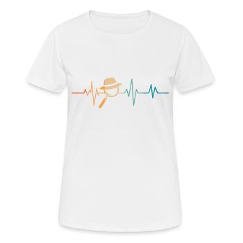 Retro Heartbeat Lupe - Frauen T-Shirt atmungsaktiv - Weiß - Vorne - AI Model Female 172 dark (172cm)