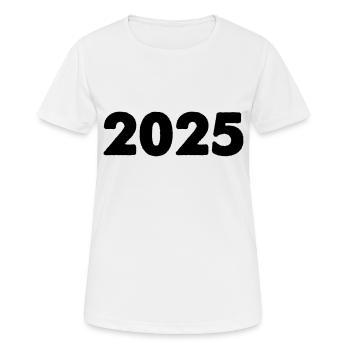 2025 - Frauen T-Shirt atmungsaktiv - Weiß - Vorne - AI Model Female 172 dark (172cm)