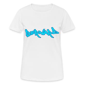 Bernard graffiti texte turquoise - T-shirt respirant Femme - blanc - Devant - AI Model Female 172 dark (172cm)