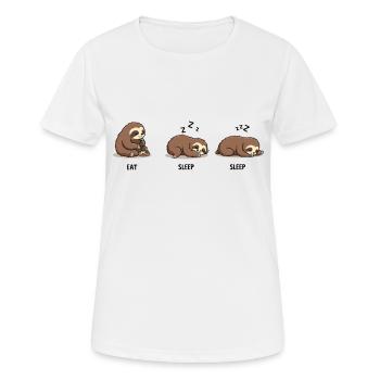 Paresseux Manger Dormir Dormir - T-shirt respirant Femme - blanc - Devant - AI Model Female 172 dark (172cm)