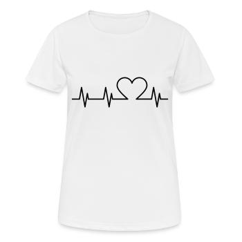Herzschlag - Frauen T-Shirt atmungsaktiv - Weiß - Vorne - AI Model Female 172 dark (172cm)