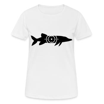 La chasse au brochet - T-shirt respirant Femme - blanc - Devant - AI Model Female 172 dark (172cm)