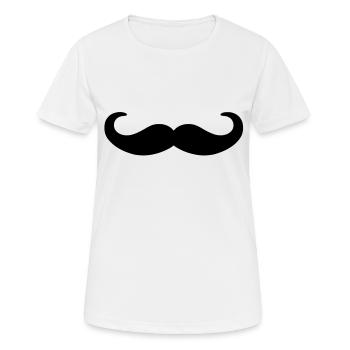 moustache - T-shirt respirant Femme - blanc - Devant - AI Model Female 172 dark (172cm)