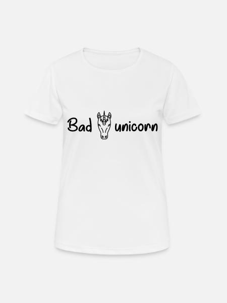 bad unicorn - T-shirt respirant Femme - blanc