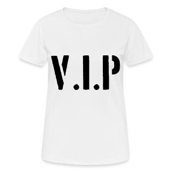 VIP - Frauen T-Shirt atmungsaktiv - Weiß - Vorne - AI Model Female 172 dark (172cm)