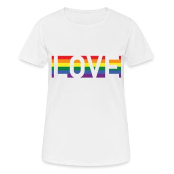 LOVE - Frauen T-Shirt atmungsaktiv - Weiß - Vorne - AI Model Female 172 dark (172cm)