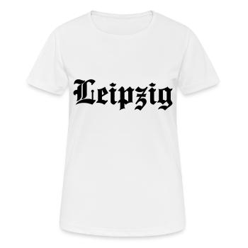 Leipzig - Frauen T-Shirt atmungsaktiv - Weiß - Vorne - AI Model Female 172 dark (172cm)