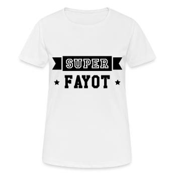 Super Fayot - T-shirt respirant Femme - blanc - Devant - AI Model Female 172 dark (172cm)