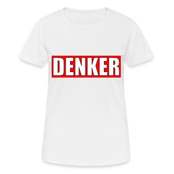 Denker - Frauen T-Shirt atmungsaktiv - Weiß - Vorne - AI Model Female 172 dark (172cm)
