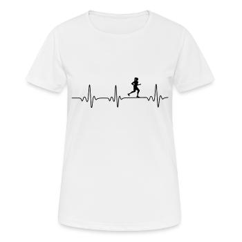 Heartbeat Jogger Runner - T-shirt respirant Femme - blanc - Devant - AI Model Female 172 dark (172cm)
