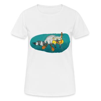 waschbär tauchen schnorcheln diving - Frauen T-Shirt atmungsaktiv - Weiß - Vorne - AI Model Female 172 dark (172cm)