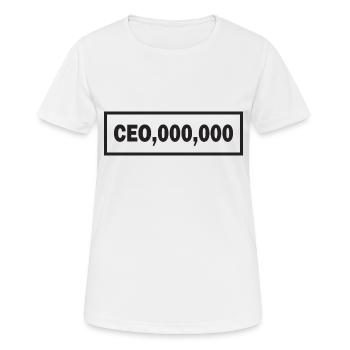 CEO,000.000 - Frauen T-Shirt atmungsaktiv - Weiß - Vorne - AI Model Female 172 dark (172cm)